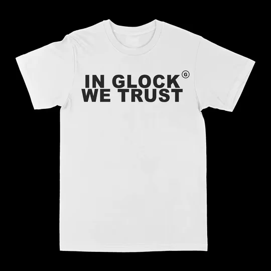 In Glock We Trust Grafik-T-Shirts, Sommer-T-Shirts für Herren und Damen, Freizeit-T-Shirts aus Baumwolle, O-Ausschnitt, kurze ästhetische Kleidung, Kpop