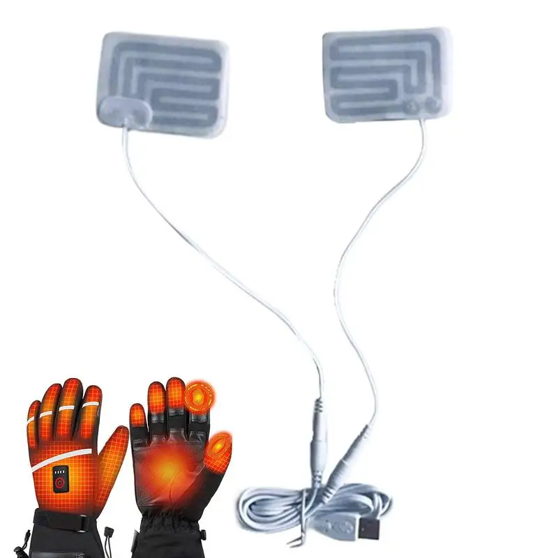 

1Pair Electric USB Gloves Portable 5v 8W Heater Heated Gloves Carbon Fiber Cloth USB Heated Gloves Pad Thin Film Accessories