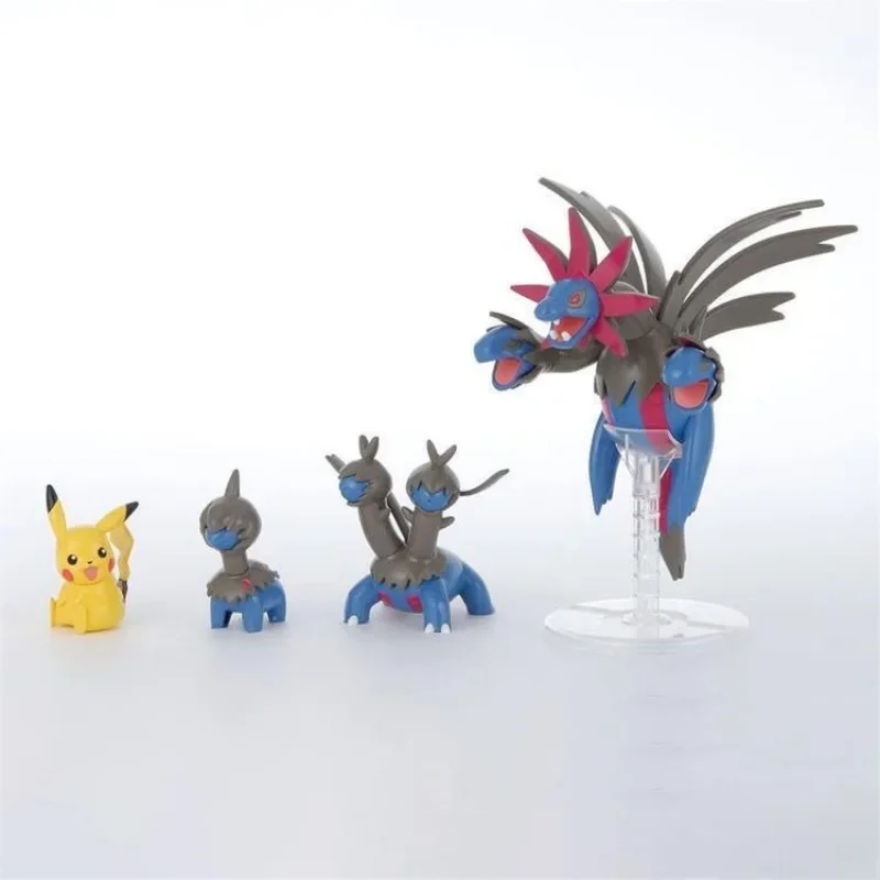 Original Bandai Pokemon Figures Hydreigon Anime Action Figure Simple Assembly Collectible Model Ornaments Model Toys Gifts PVC