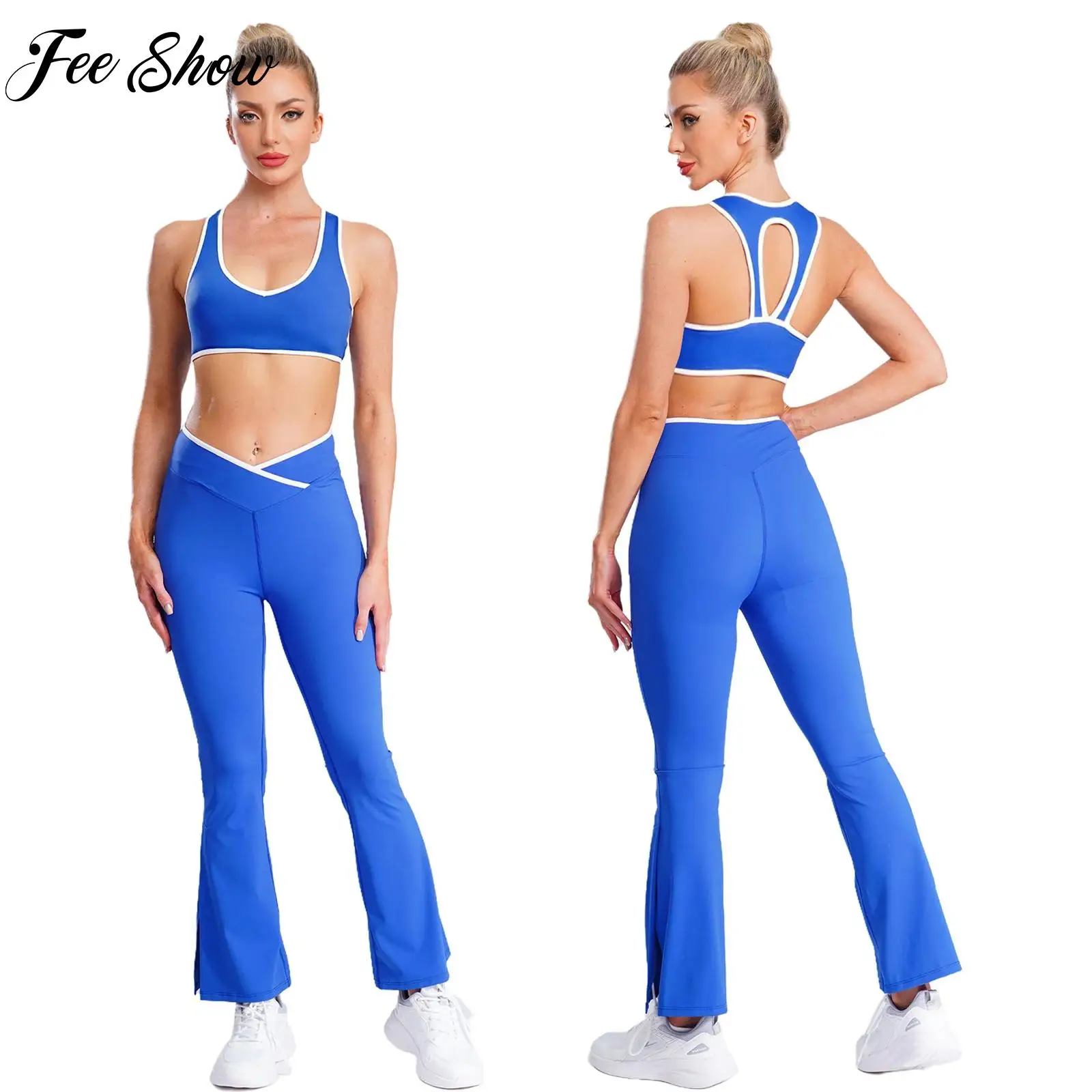 

Новый женский спортивный комплект для занятий йогой и тренажерным залом, спортивный костюм для бега, тренировочный костюм без рукавов, съемные нагрудные подушечки, комплекты укороченного топа + брюк