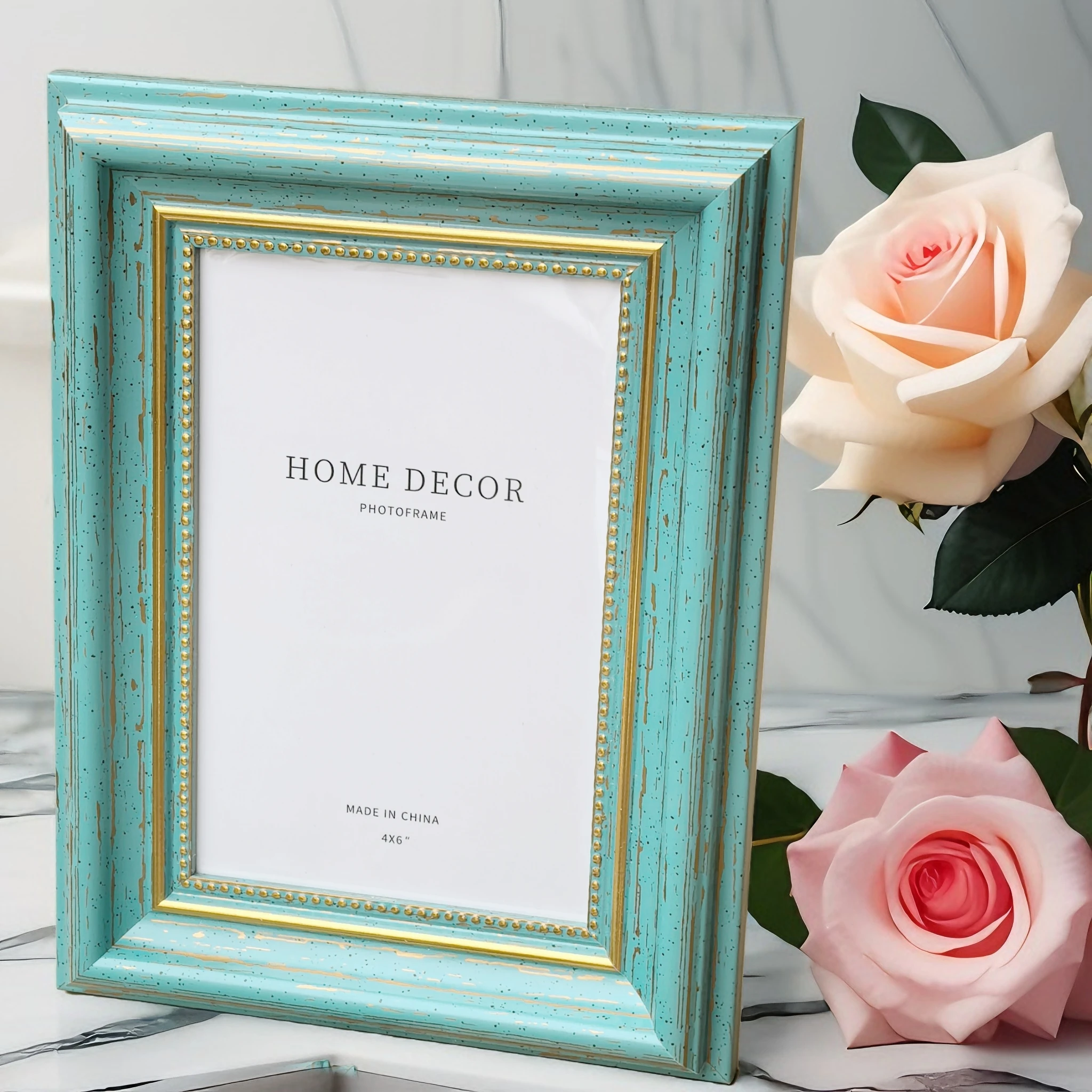 Mint Blue Small Photo Frame 6/7/8 Inch DIY Elegant Home Decorations Tabletop Accessories American Style Retro Vintage
