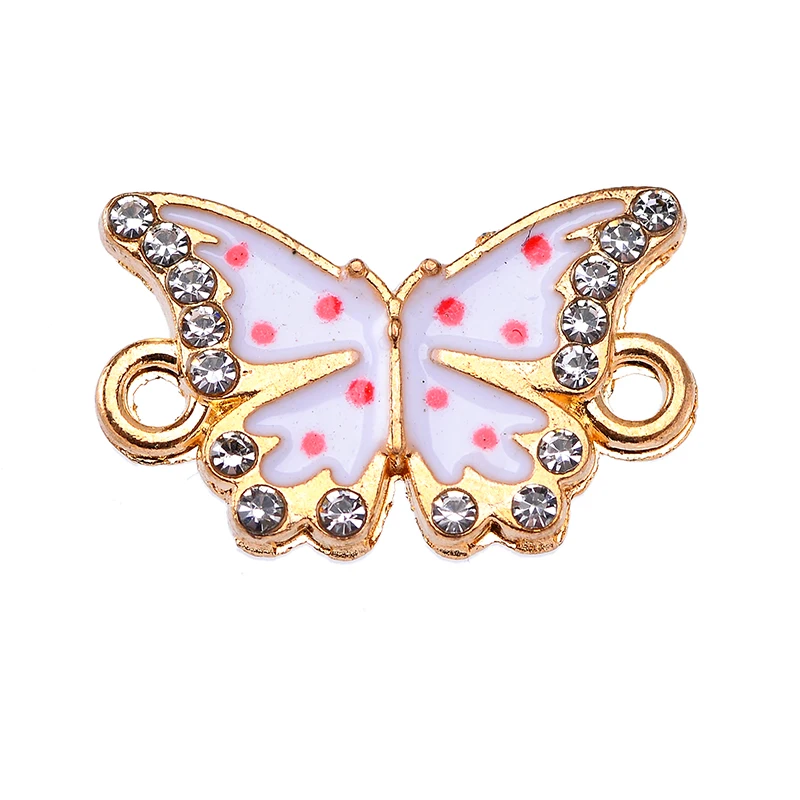 10Pcs 18*11MM Colorful Butterfly Charm Pendant Jewelry Connector for Women\'s Bracelet Necklace DIY Handmade Accessory Ornaments