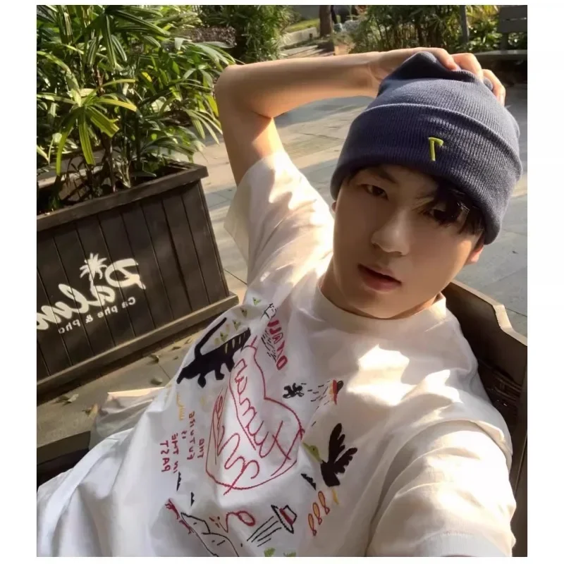 Human Made SS26 Embroidered Graphic Tee, Hand-Drawn Style Crewneck T-Shirt for Unisex