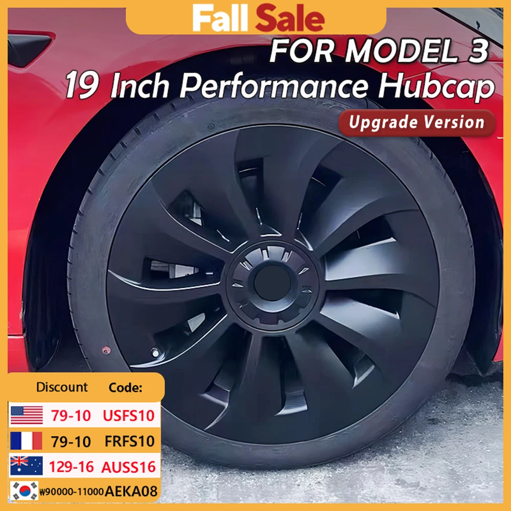 

4PCS Hub Cap Performance Replacement Wheel Cap Rim Cover Hubcap Full Cover Accessories for Tesla Model 3 19 Inch 2020 2021 2023