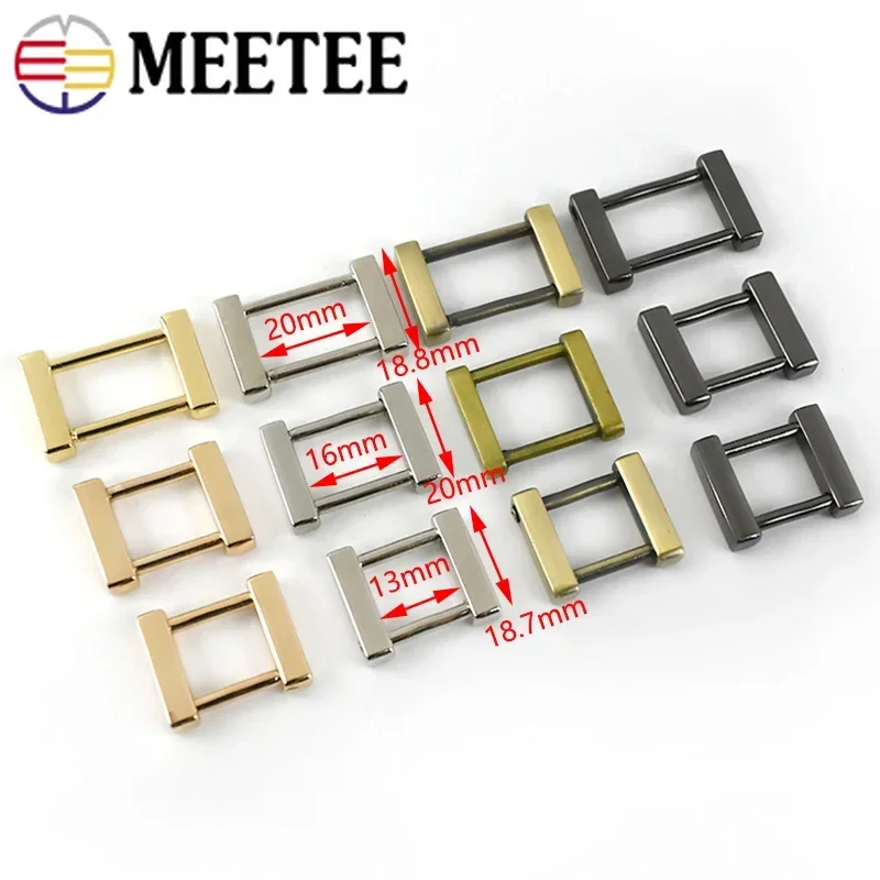 4Pcs 13/16/20/25mm Metal Ring Buckle Bag Strap Removable Screw Square Clasp Belt Dog Collar Hook DIY Hardware Accessories