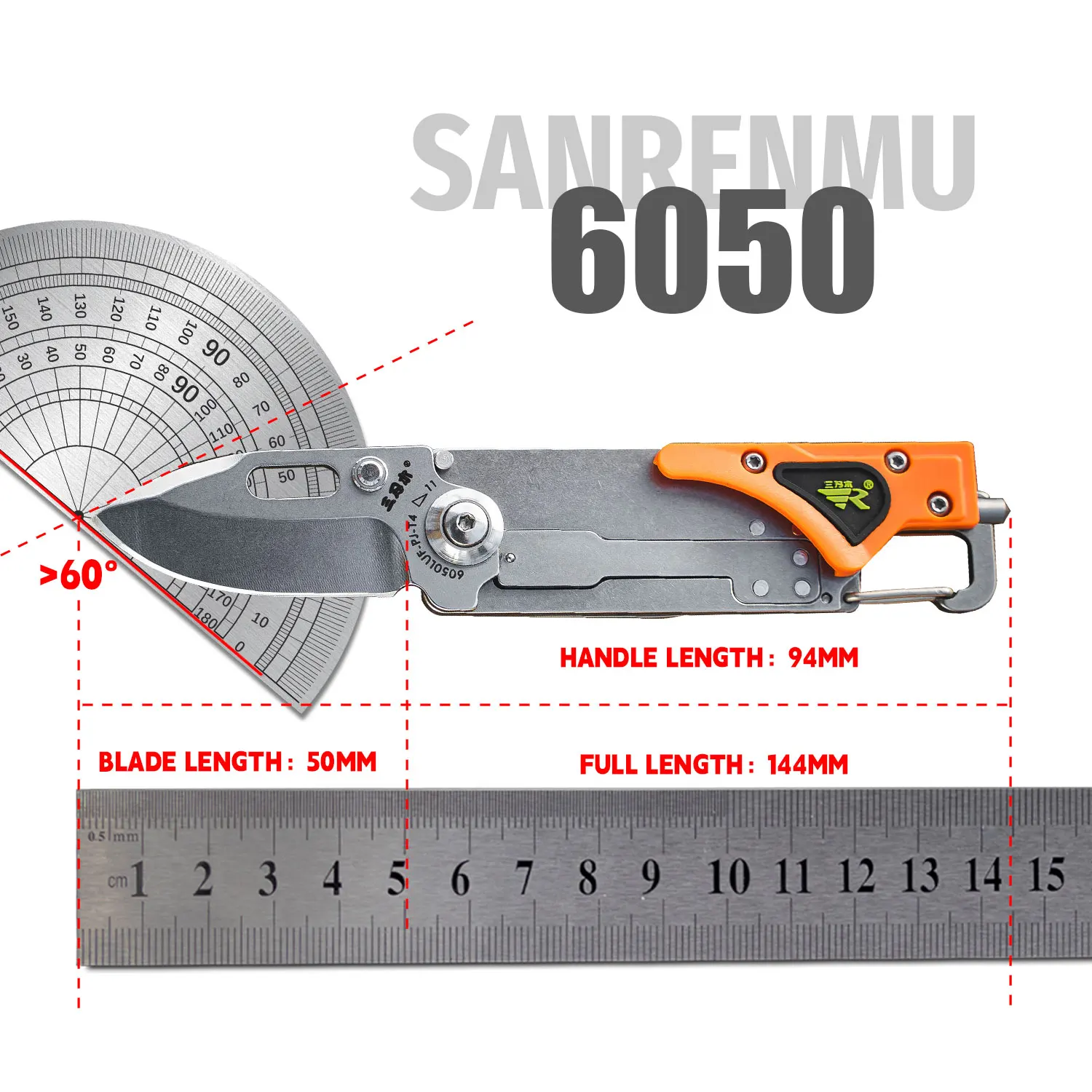 SANRENMU 6050 Multi-Functional Pocket Folding Knife Outdoor Camping Hunting EDC Mini Sharp For Defense Of Military Industry Tool