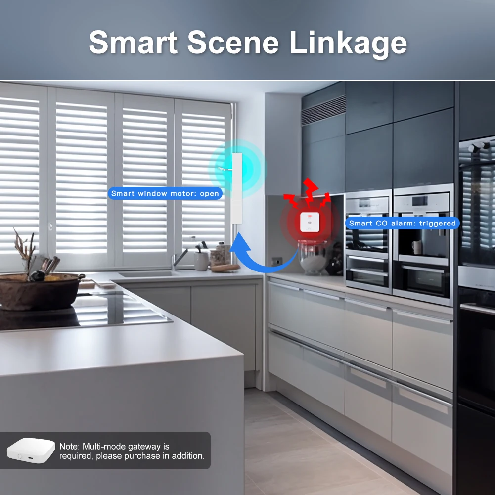 MOES Tuya ZigBee CO Detector de fugas de Gas, alarma de monóxido de carbono, sirena de Gas inalámbrica para el hogar, Sensor de alarma, seguridad