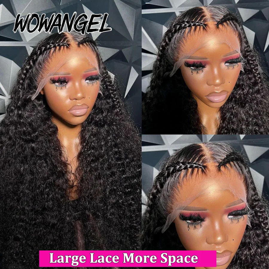 Wow Angel HD Lace Frontal Wigs 250% 13X6 Lace Front Wigs Water Wave HD Lace Closure Curly Wig Full Lace Human Hair Wig For Woman