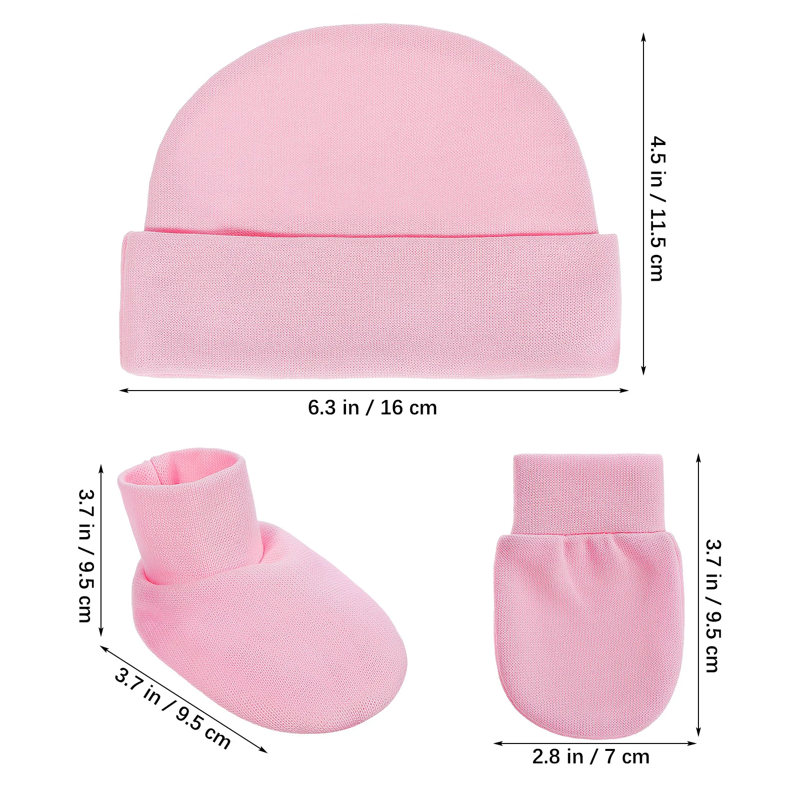 طقم مكون من قطعتين من القبعة والقفازات من القطن لعمر 0-12 شهرًا للرضع مريح ومسامي ويمكن ارتداؤه #4