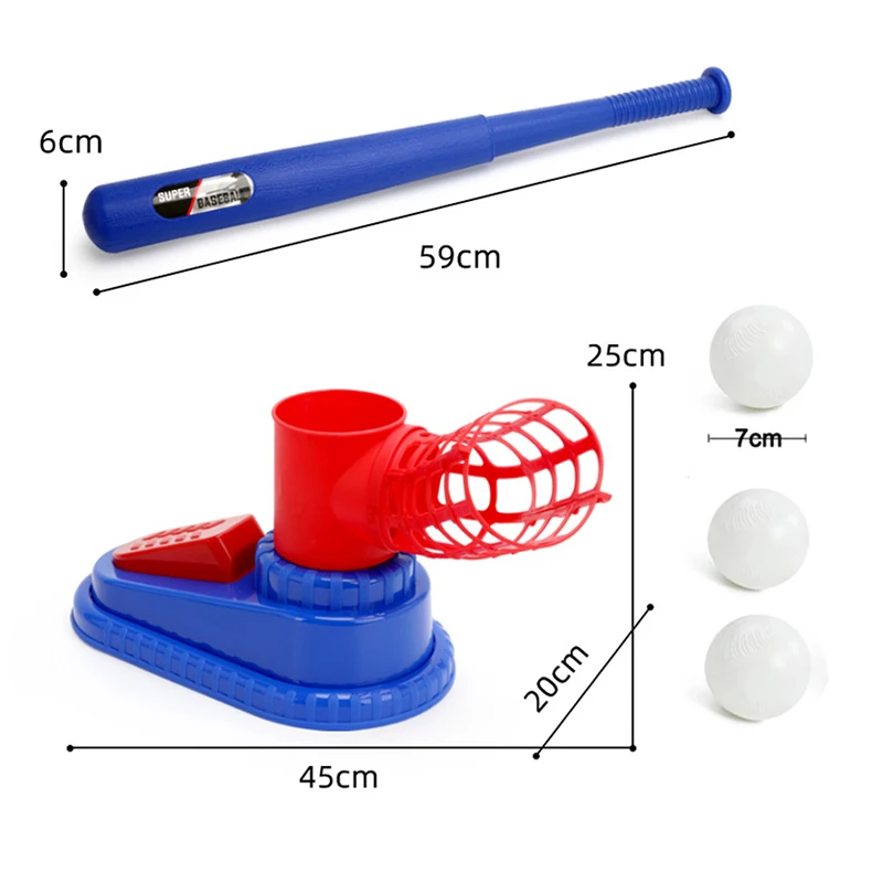 Baseball Ball Toys Backyard Outdoor Sports Toy Adjustable Automatic Pitching Baseball Machine Games Sets Birthday Kids Boy Gift