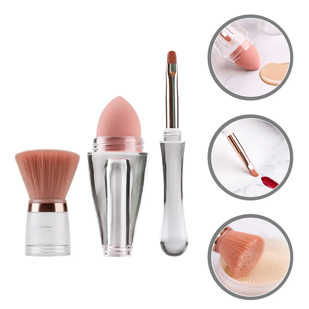 3-in-1-Mehrzweck-Make-up-Pinsel-Set, dichter weicher Griff, professionelle Gesichtsschönheitswerkzeuge für Frauen, täglicher Gebrauch, tragbares Design