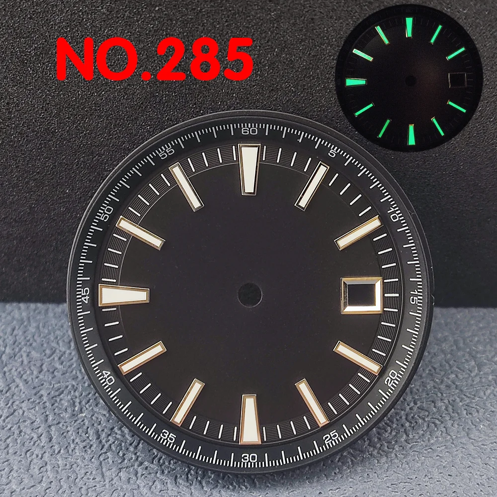 Циферблат для часов с календарем диаметром 33 мм и зеленым светящимся циферблатом, подходит для замены часового механизма Miyota8215