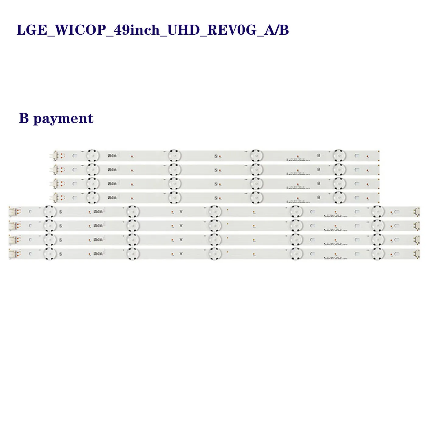 LEDストリップライト,テレビ,49uf6400,49uf6407,49lf510v,49uf640v,NC490DGG-SLTLB a,GAN01-1294A-P1, GAN01-1295A-P1,lc49490134a,8ピース/セット