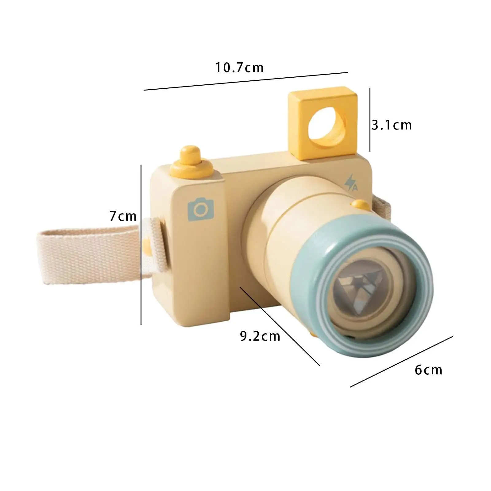 Wooden Camera Toy Mini Wooden Toy DIY Camera Handmade Unique Lens Toy Pretend