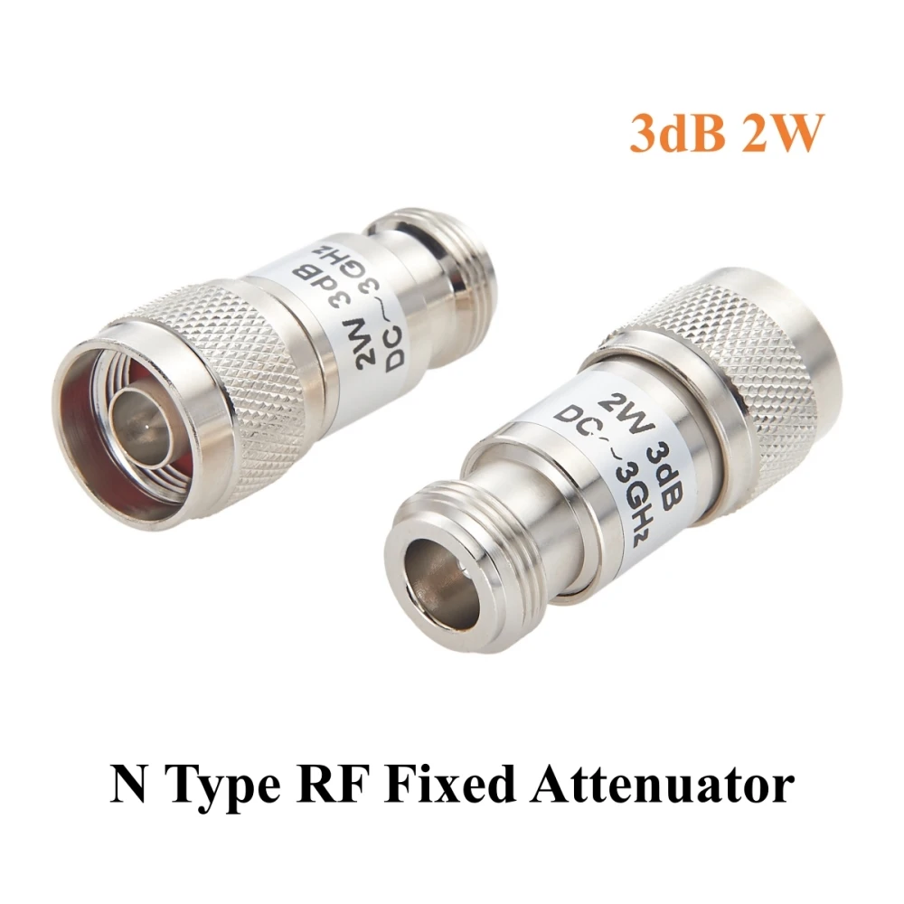 3dB 6dB 10dB 2W N Type RF Attenuator 2W 50 Ohm N Male to Female Fixed Coaxial Attenuator DC-3GHz for Antenna Radio, SDR, WiFi