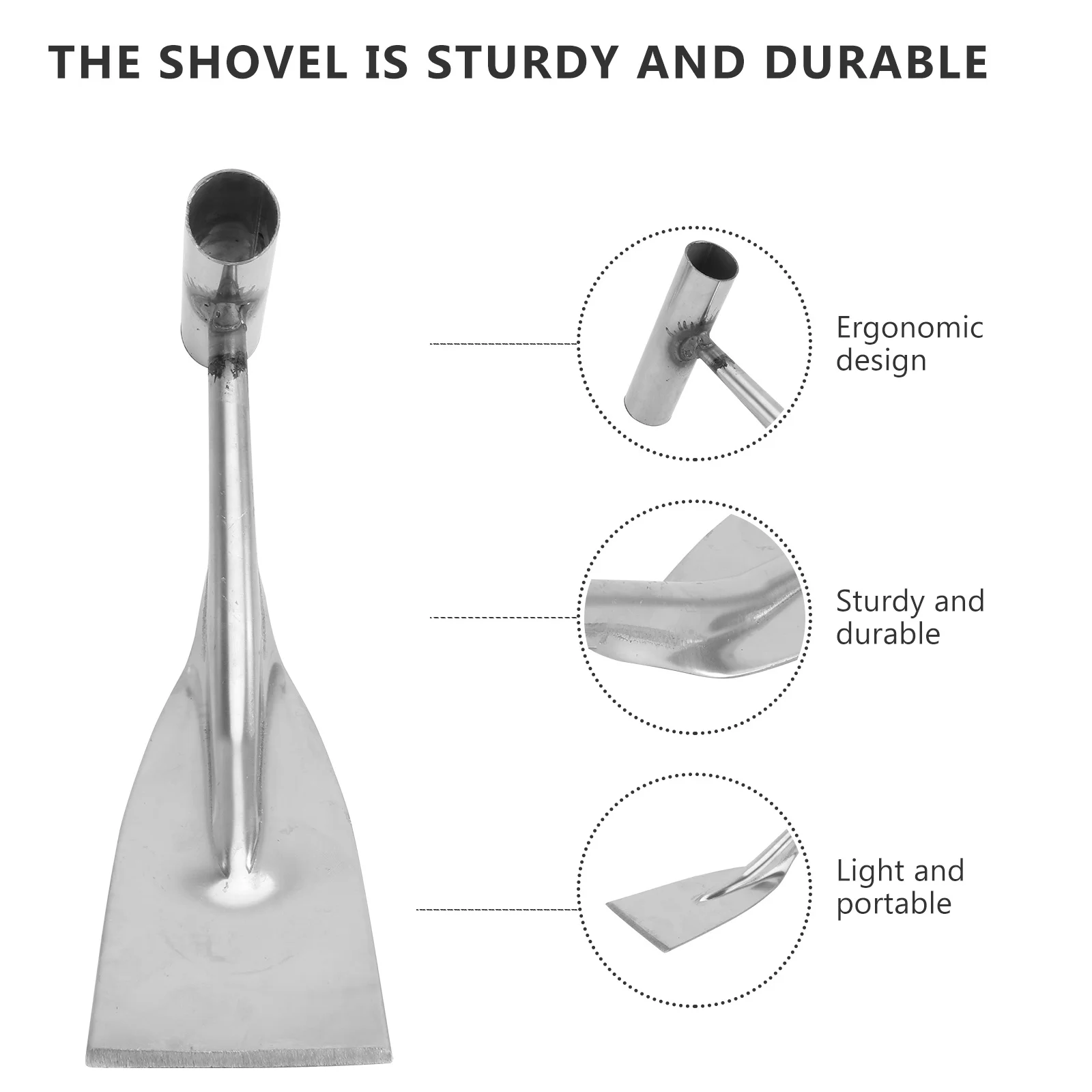 

2pcs Stainless Steel Garden Shovels Small Lightweight Planting Spades For Weeding Flower Vegetable Transplanting Tools Silver