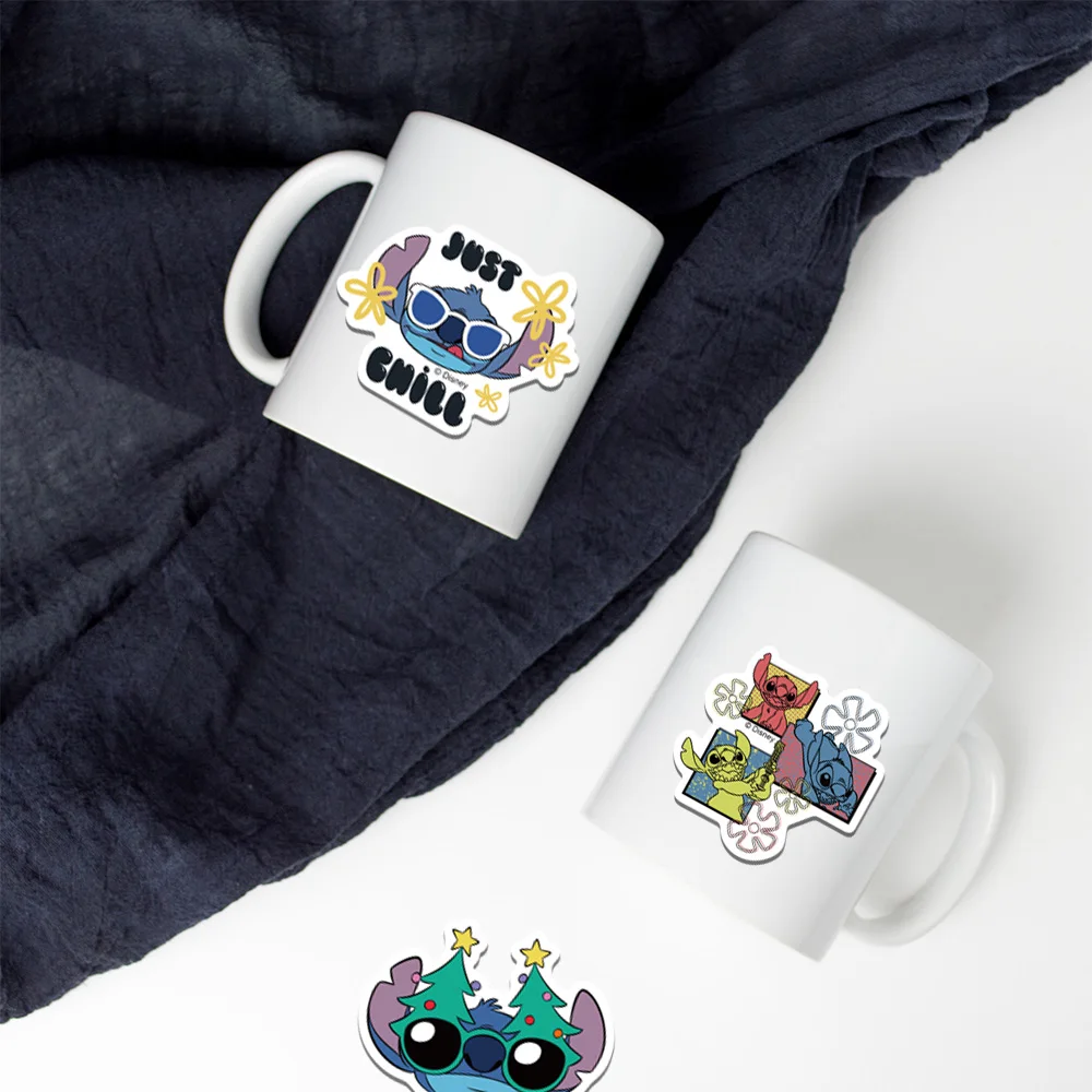 Disney 50pcs Stitch Cartoon Stickers Set for Laptop Luggage Skateboard Fun Classic Gift Decoration DIY Diary Sticker Collection