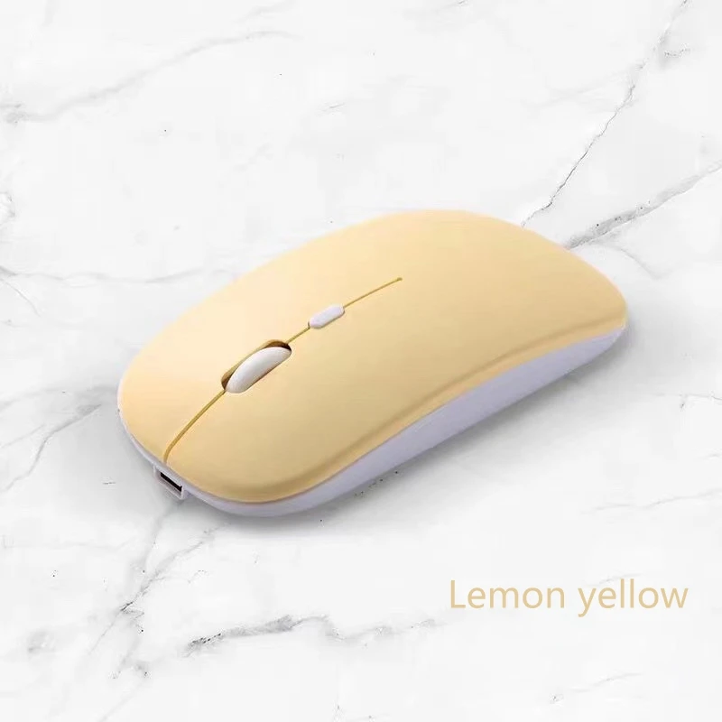 Wireless Mouse Bluetooth Mouse Silent Rechargeable Candy for iPad Teclast ALLDOCUBE Tablet Laptop PC Universal(Yellow)