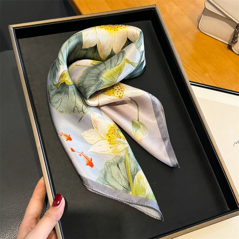 100 %Natural Silk Mulberry Scarf Women Fashion Neck Scarfs Office Lady Hair Foulard Kerchief Female Bandana Shawl Scarves
