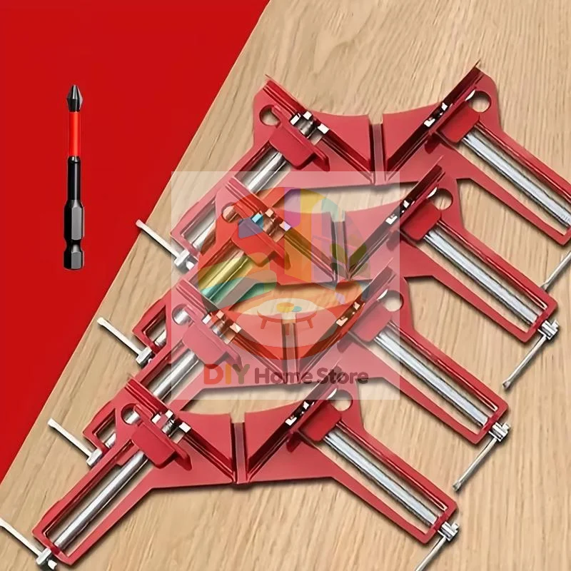 Adjustable 90 Degree Right Angle Clamps 1/4 Pcs Heavy Duty Screw Fixing for Woodworking DIY Furniture Making