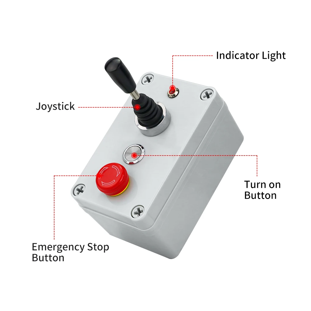 420-450MHz RF Wireless Industrial Joystick Remote Control FSK AC85-240V 4CH 10A Receiver Start Stop Switch for Crane Hoist Lift
