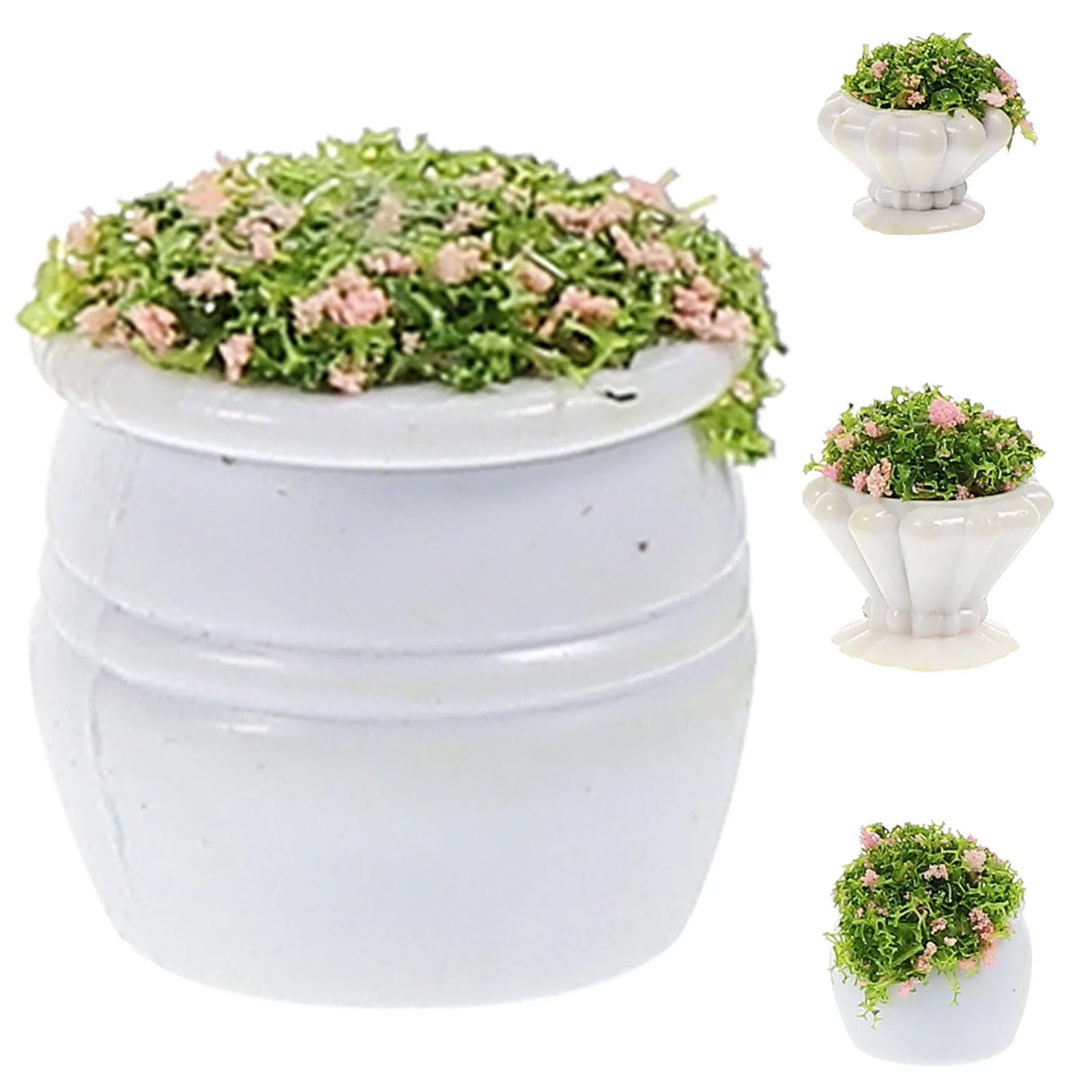 

4 Pcs Mini Planter Vase Toy Table Decoration Fake Model Outdoor Garden Simulation Landscape Plastic Architectural