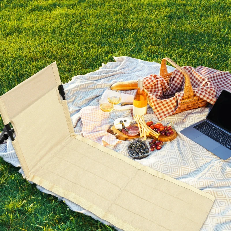 1pc Foldable Camping Chair Outdoor Garden Park Single Lazy Chair Backrest Cushion Picnic Camping Folding Back Chair Beach Chairs