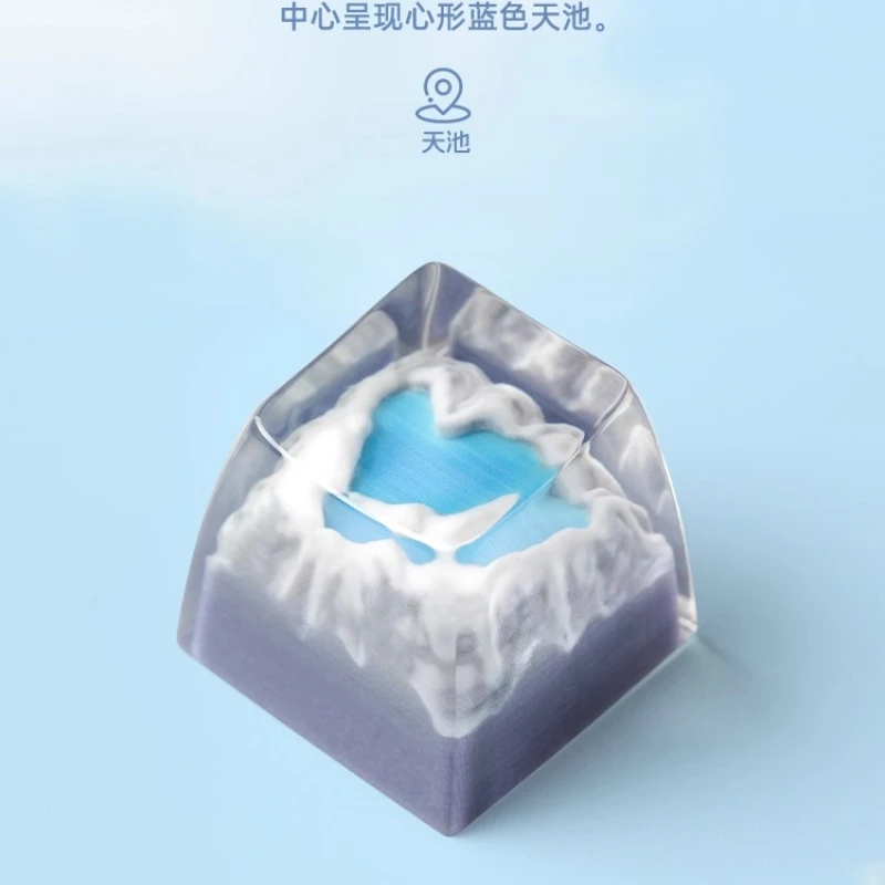 Blue Love Keycaps الراتنج 3D طباعة شخصية الإبداعية شفافة الحرفي Keycap للوحة المفاتيح الميكانيكية الكرز الشخصي