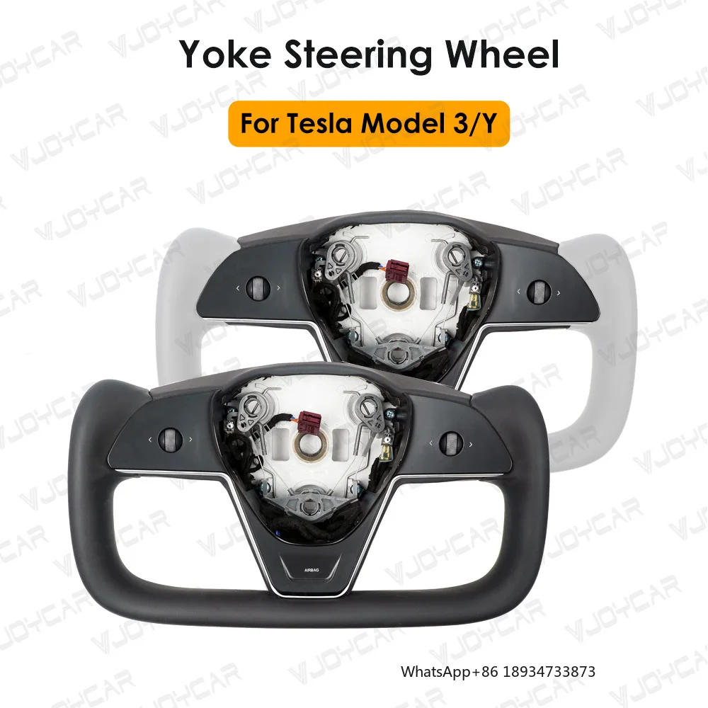 Upgrade Model X S Style Carbon Fiber Leather Yoke Steering Wheel for Tesla Model 3 Y Full Modification Accessories