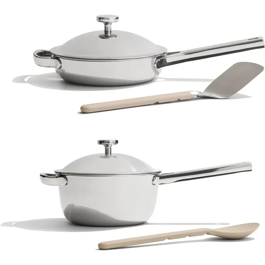 

Титановая мини-посуда Duo Always Pan Perfect Pot с антипригарным покрытием, технологиям покрытия, трехслойная титановая нержавеющая сталь Constr