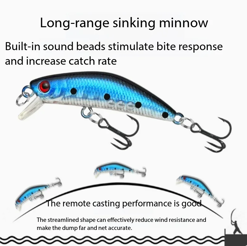 

Micro Suspending Minnow 4.5cm 2.8g Sinking Hard Lure Long Casting Artificial Bass Trout Perch Freshwater Fishing Tackle