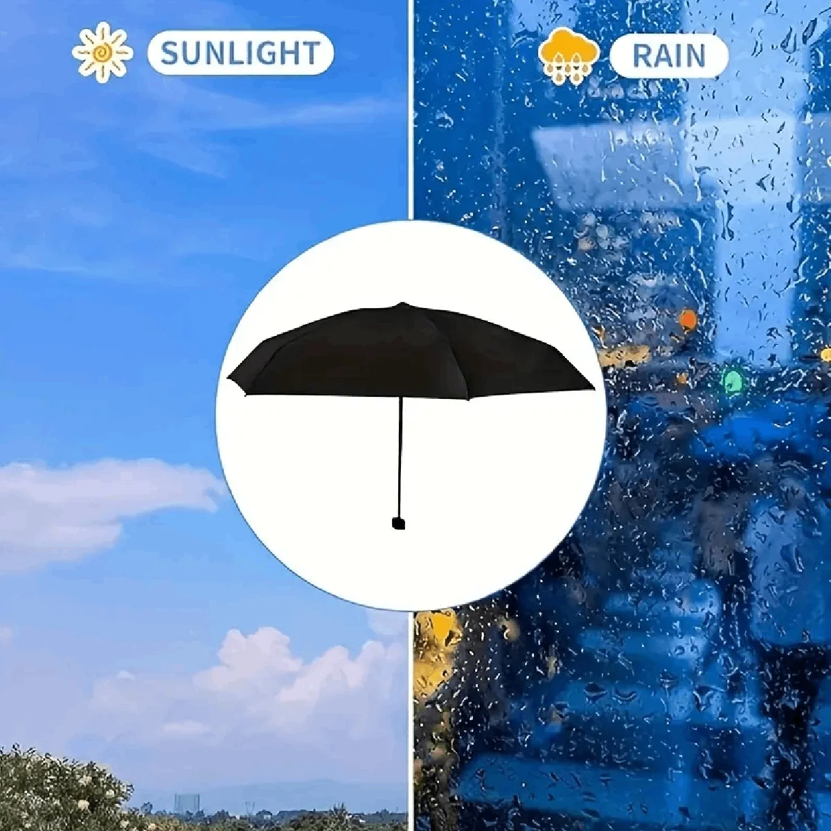 1pc Simple Travel Portable Ultra-light Sixfold UV-resistant Mini Umbrella image 4