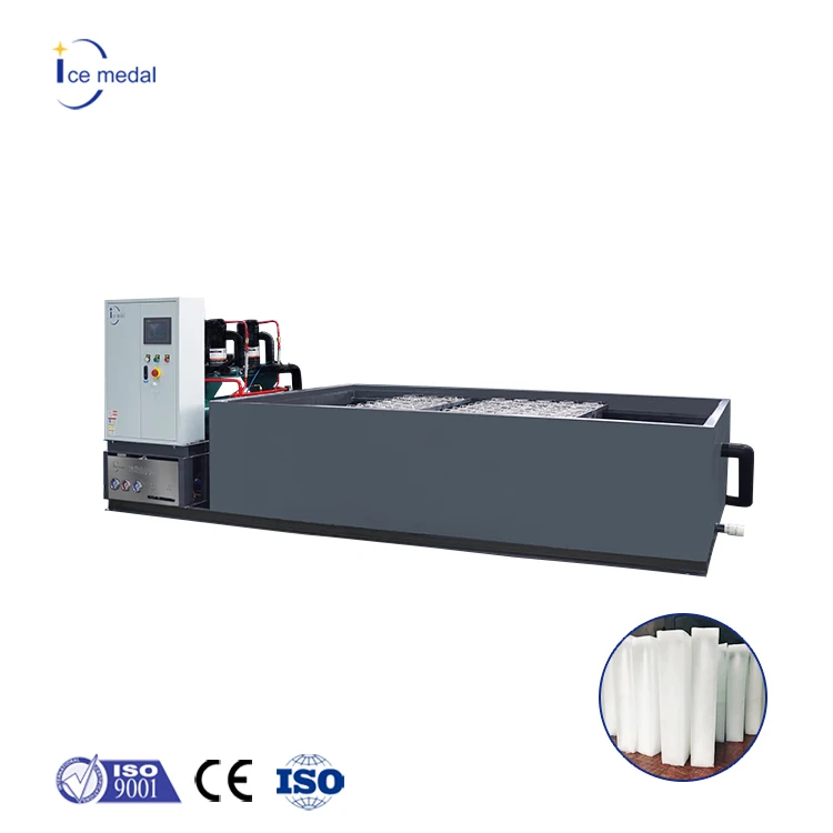 Large-Scale Industrial Direct Cooling Block Ice Machine 10000kg/24h High-Capacity Brine Block Ice Maker Energy-saving Motor Gear
