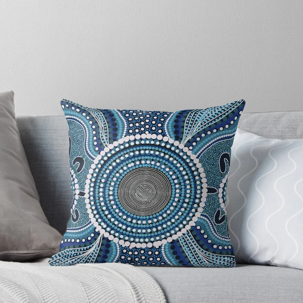 

Ocean Hunt - Aboriginal Artwork Throw Pillow Christmas Throw Pillows Covers Decorative pillowcase Custom Cushion Pillow Cases