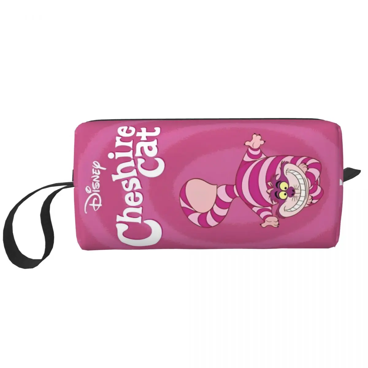 Cheshire Cat Alice In Wonderland Cosmetic Bags Bathroom Portable Zipper Makeup Bag Women's For Makeups Graphic Storage Organizer