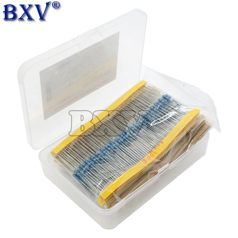 600PCS/LOT 30Values* 20PCS 1% 1/4 W resistor pack set diy Metal Film Resistor kit use colored ring resistance (10 ohms~1 M ohm)