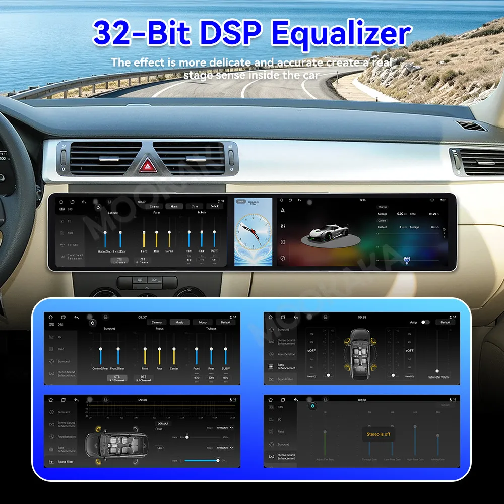 Android 15 Dual 12.3 Inch Triple Screen For Volkswagen Bora 2008-2012 Auto Stereo Radio Multimedia Player GPS Navigation CarPlay