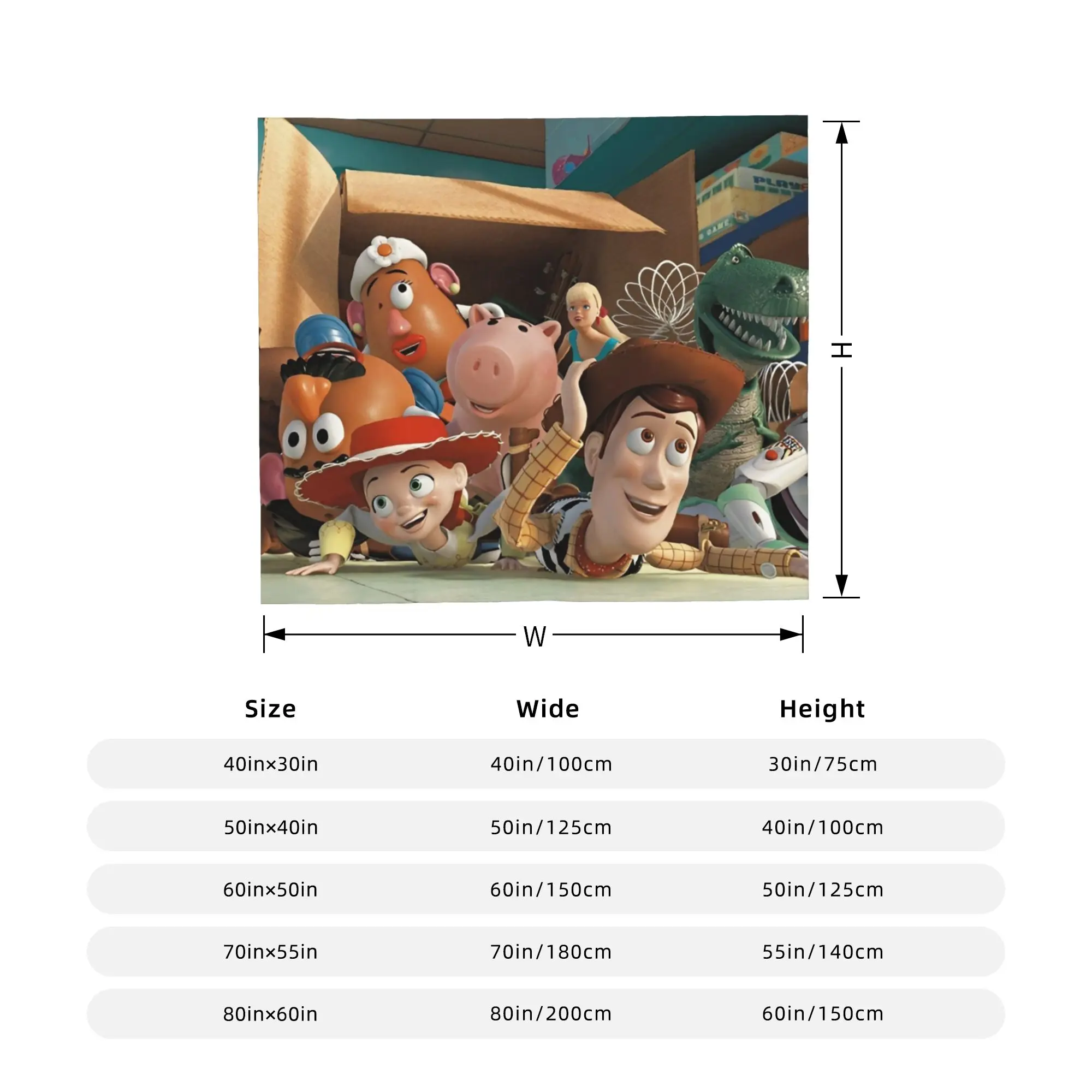 Toy Story Cartoon Throw Blanket for Couch  Soft Cozy Plush Blanket 50x60 Inch Multiple Sizes Bedspread for All Seasons