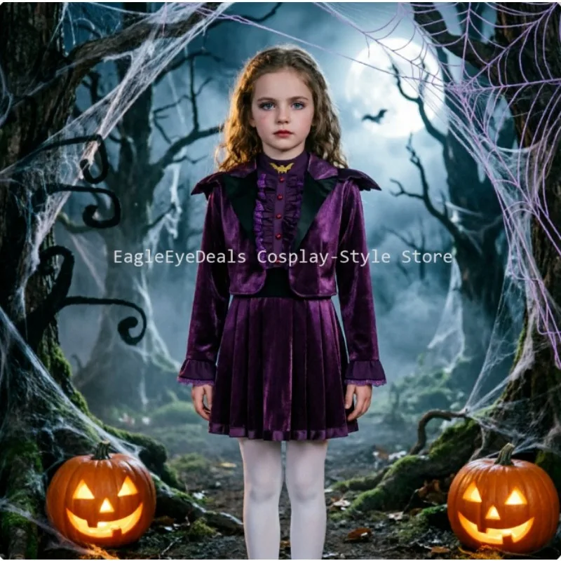 

Anime Vampire Rina Cosplay Purple Costume Outfits Shirt Skirt Coat Suit For Adult Women Role Play Suit Halloweens