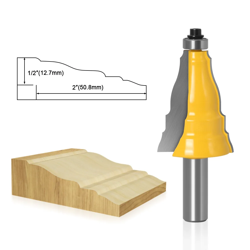 

1PC 1/2" 12.7MM Shank Milling Cutter Wood Carving Door & Window Casing Router Bit Line Knife Woodworking Tenon Cutter For Wood