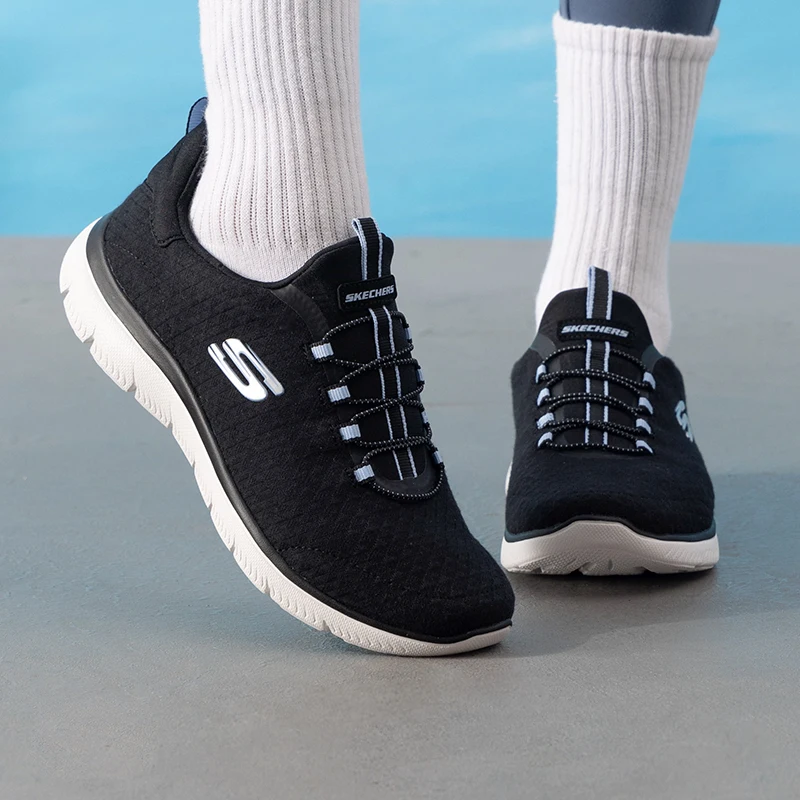 

Женские прогулочные туфли Skechers без шнуровки, легкие спортивные туфли, дышащие повседневные туфли 150257-Bkbl