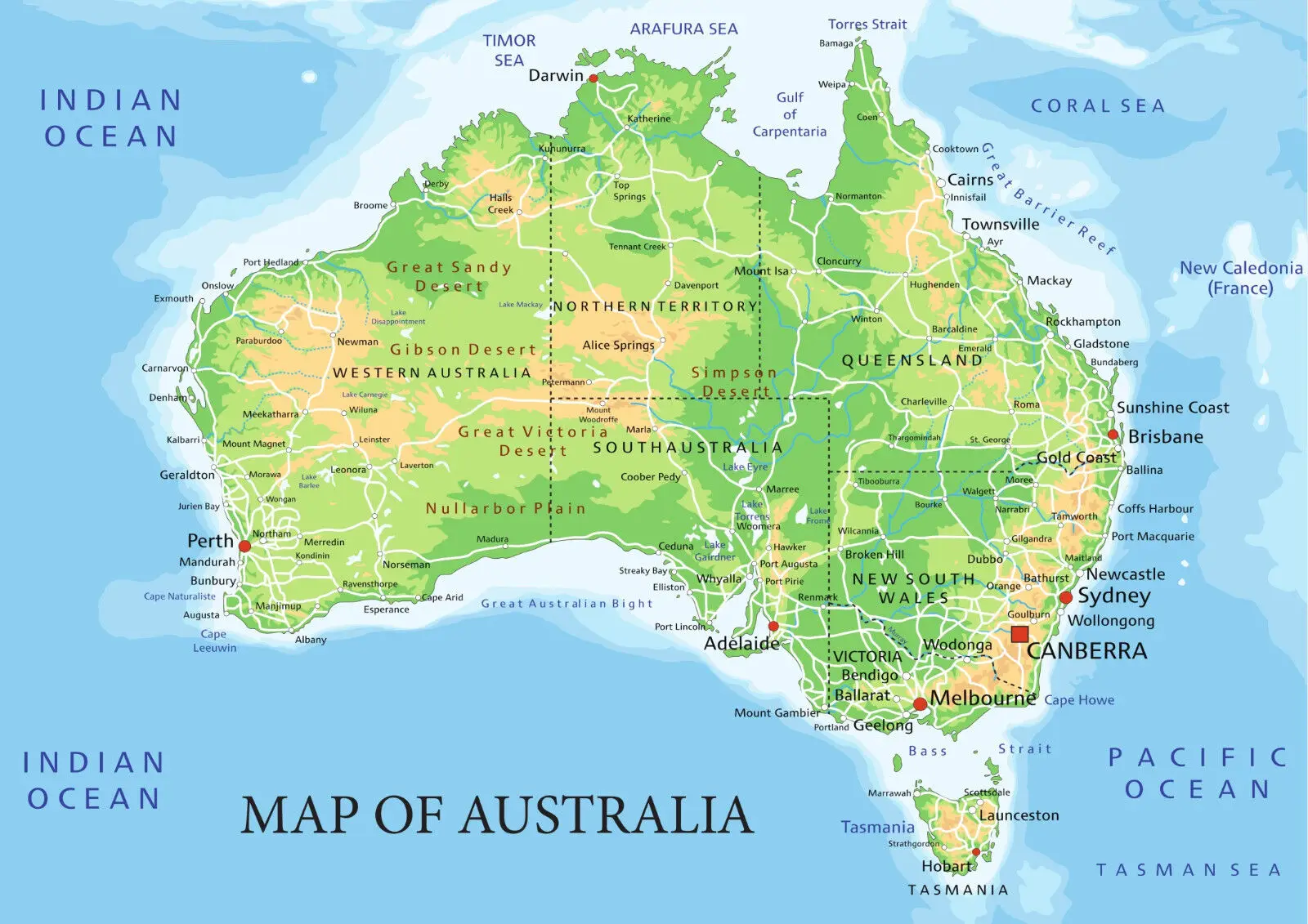 

Map of Australia Art Picture Print, Silk Poster, Home Wall Decor