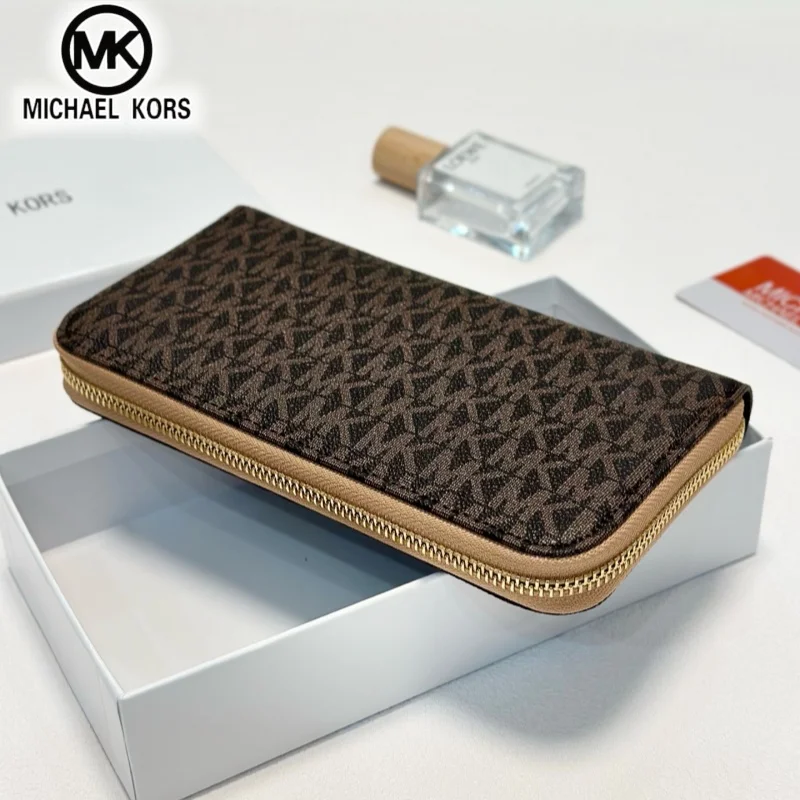 2026 new Michael Kors women's high-end fashion casual long wallet card bag MK multifunctional wallet zero wallet unisex wallet