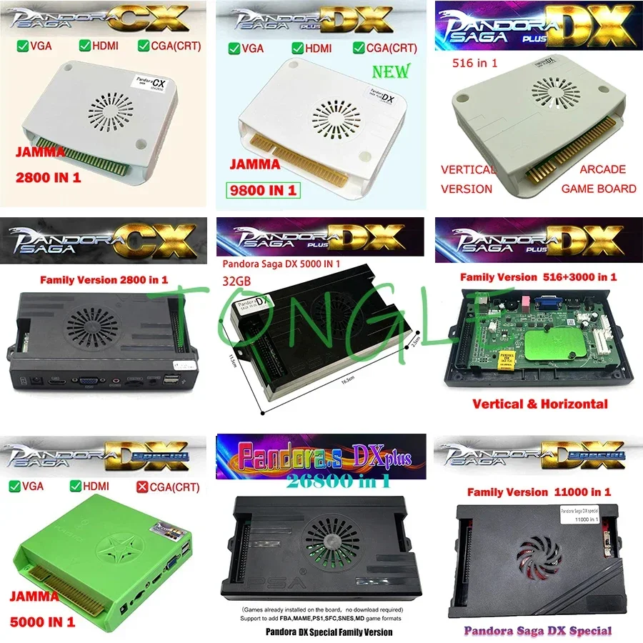 Pandora Saga Box CX DX 2800/5000 In 1 Specia Arcade Game Jamma Board Family Console PCB For Joystick Bartop Machine HDMI VGA/CRT