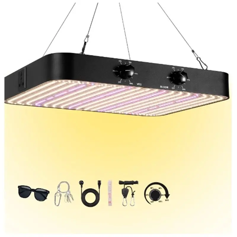 

Светодиодная лампа для растений Full Spectrum 120W с двумя режимами VEG/Bloom, двойной регулировкой яркости, вилка US - [Toolmr A83]