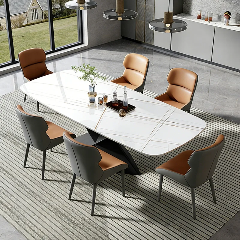 Plus rectangular rock slab dining table Modern Italian minimalist high feeling Home dining table Office large long table Restaur