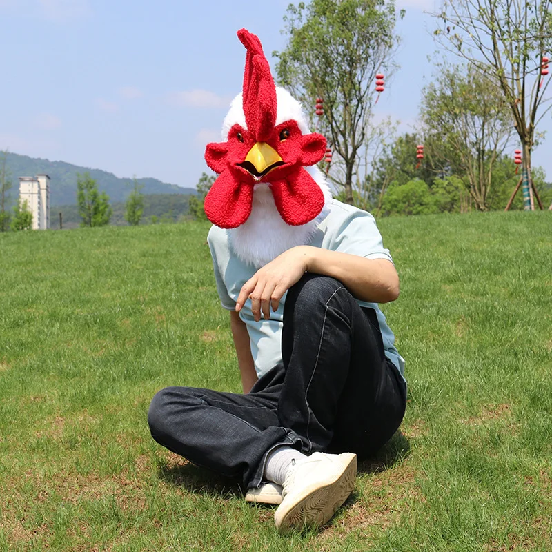 ใหม่ที่สมจริง Furry สัตว์หน้ากากฮาโลวีนสัตว์หัว Rooster Orangutan Lion Panda คอสเพลย์หน้ากากเครื่องแต่งกาย Prop หน้ากากคอสเพลย์