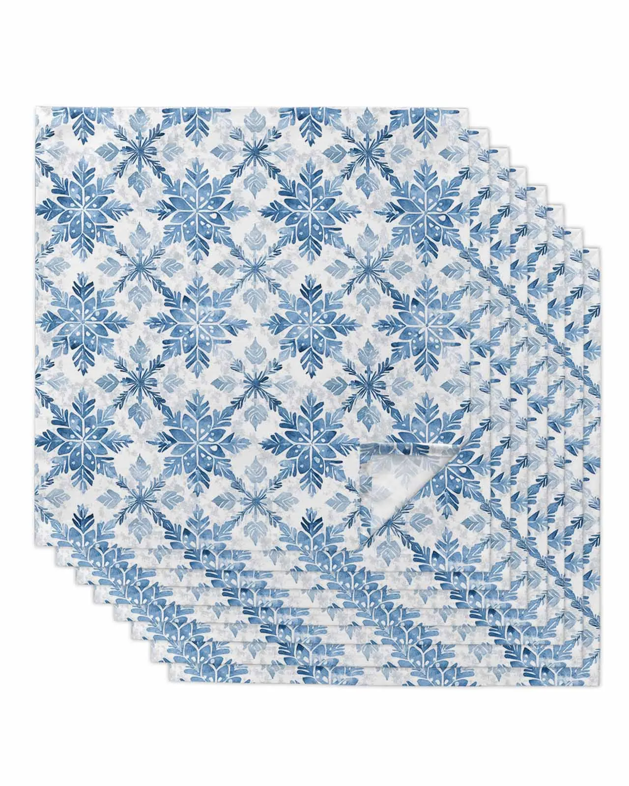 4pcs Snowflake Gradient Texture  Table Napkins Cloth Set Kitchen Dinner Tea Towels Table Mat Wedding Decor Napkins