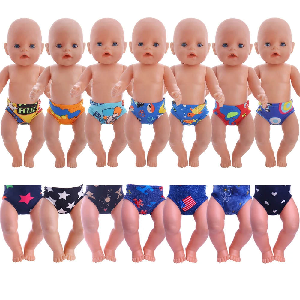 Handmade Cotten Printed Unisex Underwear Panties for American 18Inch Doll & 43cm Reborn Baby OG Doll Accessories Our Generation