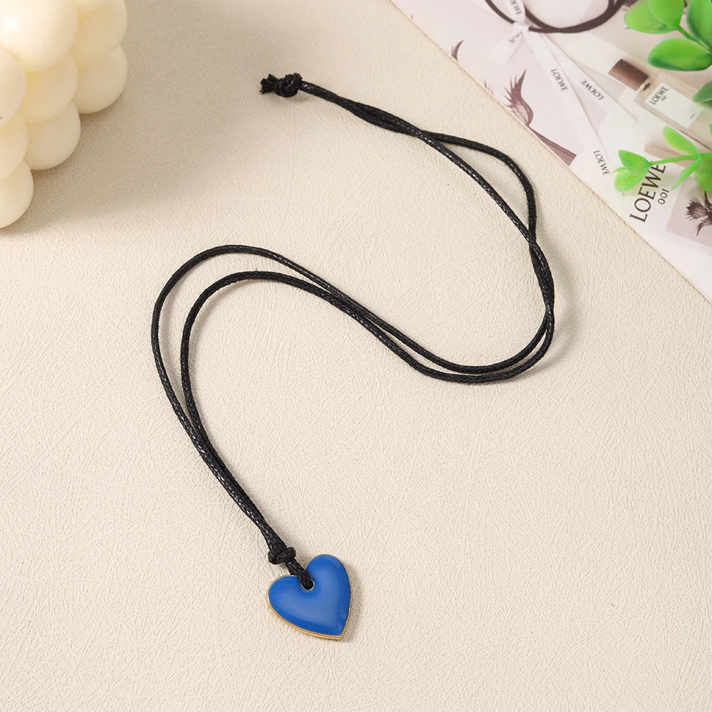 Aihua Niedliches Handgefertigtes Liebesherz-Armband Schwarzes Seil Verstellbares Handarmband für Mädchen Frauen Buntes Herz-Schmuck Geschenke – Detail 13